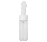 HELEVIA Flacone in Schiuma di Mousse, Flacone Detergente Viso Ricaricabile Trasparente con Testina in Silicone Pulizia Profonda, Design a Prova di Perdite (100ML)
