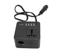 HELEVIA Inverter per Auto da 150 W, Inverter da 12v da 24v a 220 V 110 V per Spina per Auto con Input più Leggero 4 USB 1 Tipo C Porta Universale, per la Fotocamera del Telefono