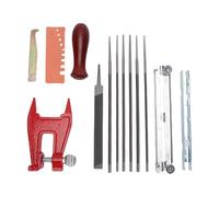 HELEVIA Kit File di Catene, 1/8in 5/32in 11/64in 3/16in 13/64in 7/32in Handen Wooden Handen File di Affilatura della Mix a Catena Universale, per Il Servizio in Loco