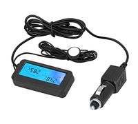 HELEVIA Mini Termometro con Display LCD, Misuratore di Temperatura Digitale Retroilluminato per Uso Interno Ed Esterno di Auto da 12 V (Blu)