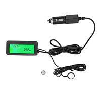 HELEVIA Mini Termometro con Display LCD, Misuratore di Temperatura Digitale Retroilluminato per Uso Interno Ed Esterno di Auto da 12 V (Verde)