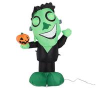 HELEVIA Mostro Verde Gonfiabile da 1,1 M con Zucca, Occhi Grandi e Luci a