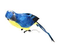HELEVIA Pappagallo Simulato, Decorazione Artificiale per Uccelli con Piume Realistiche per la Decorazione del Giardino, della Casa, Artigianato in Schiuma Blu da 45 Cm