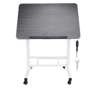 HELEVIA Scrivania per in Piedi Mobile con Ruote, Regolamento Altezza Pieghevole Portatile Portatili per Laptop, per il Comodino per la Casa (Spazzolato nero)