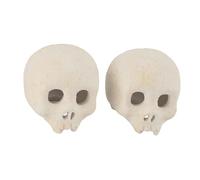 HELEVIA Set di Ceppi da Fuoco con Teschio in Ceramica per Braciere, Tronchi | 2 Pezzi Unici di Teschio in Legno, Materiale Ceramico Ignifugo, Adatti per Decorazioni per Feste a Tema Interne o Esterne