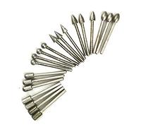 HELEVIA Set di Punte Smerigliatura 20 Pezzi, Gambo 1/8 di Pollice, Diametro di Foratura 1/4 di Pollice, Fresa Rotativa per la Lavorazione del Legno, Intaglio, Smussatura con Materiale