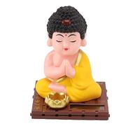 HELEVIA Statuetta del Buddha Annuente in Plastica Ad Energia Solare da | Plastica Resistente, Pupazzetto Attivato Dalla Luce Solare, Senza Batteria, Decorazione per Cruscotto Dell'auto,