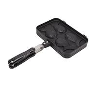 HELEVIA Taiyaki Cake Maker, Formatore di Waffle a Forma di Pesce, 4 Vassoi a Doppio Lato Sede in Alluminio Stampo Taiyaki con Maniglia Anti -scalda