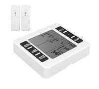HELEVIA Termometro da Frigorifero Wireless con Allarme Acustico | Display LCD, Registrazioni Max Min, Utilizzo Congelatore, Monitoraggio Esterno, Custodia in Plastica, Monitoraggio della