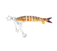 HELEVIA Torchia di Pesce Salvavita Carina, Portachiavi Esche per la Pesca Estetica, per Zaino per Borse da Borse Macchiato Giallo 5.31in