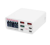 HELEVIA USB C Caricatore Blocco 100W Carica Rapida Gan Display Individuale Potenza PD 65W Adattatore di Ricarica per Laptop, per più Dispositivi (Plug)
