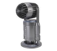 HELEVIA Ventilatore Scrivania Silenzioso e Piccolo, Luce RGB a Spruzzo a Doppia unità, Autonomia 12 Ore, Rotazione a 360°, 5000 Giri/min, con Effetti LED Dinamici, per Giochi o Ufficio