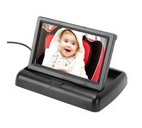 HELEVIA Videocamera per Auto per Bambini, Schermo Pieghevole da 4,3 Pollici 1920x1080P 140° Grandangolare, con Adattatore per Auto per il Monitoraggio del Sedile Posteriore