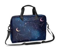 Helhappy Borsa a tracolla per computer portatile da 15,7 pollici, pastello, stelle celesti, lune, galattico, impermeabile, per lavoro, ufficio, lavoro, per uomini e donne