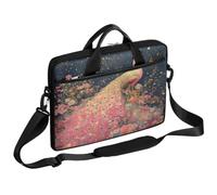 Helhappy Borsa a tracolla per computer portatile da 15 pollici, con bellissimo pavone rosa, borsa messenger in tessuto resistente e idrorepellente, per uomo e donna