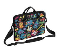 Helhappy Borsa a tracolla per computer portatile da 15 pollici con chitarra pazza moderna astratta hiphop borse per computer valigetta borsa messenger borsa resistente e impermeabile per uomo donna