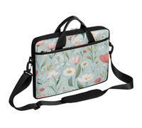 Helhappy Borsa a tracolla per computer portatile da 15 pollici con fiori floreali colorati moderna estetica borsa per computer valigetta messenger borsa messenger in tessuto resistente e