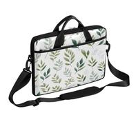 Helhappy Borsa a tracolla per computer portatile da 15 pollici con foglie acquerelli verde piante borse per computer valigetta borsa messenger borsa a tracolla in tessuto resistente e idrorepellente