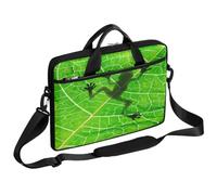Helhappy Borsa a tracolla per computer portatile da 15 pollici con sagoma di rana e ombra sulla foglia borse per computer valigetta borsa messenger borsa resistente e impermeabile per uomo donna