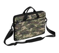 Helhappy Borsa a tracolla per computer portatile da 15 pollici, mimetica, militare, da caccia, borsa messenger in tessuto resistente e idrorepellente, per uomini e donne