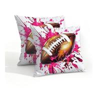 Helhappy Confezione da 2 federe quadrate impermeabili per esterni, sport, rugby, calcio, per patio, giardino, divano, 45,7 x 45,7 cm