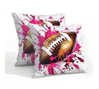 Helhappy Confezione da 2 federe quadrate impermeabili per esterni, sport, rugby, calcio, per patio, giardino, divano, 50,8 x 50,8 cm