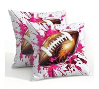 Helhappy Confezione da 2 federe quadrate impermeabili per esterni, sport, rugby, calcio, per patio, giardino, divano, 55 x 55 cm