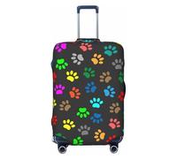 Helhappy Copertura per bagagli da viaggio, protezione per valigia, acchiappasogni, piume etniche, bohémien, decorativo, lavabile, in spandex, copertura elastica per bagagli 45-81 cm, zampa di cane