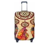 Helhappy Copertura per bagagli da viaggio, protezione per valigia, acchiappasogni, piume etniche, bohémien, decorativo, lavabile, in spandex, copertura elastica per bagagli 45-81 cm, Acchiappasogni