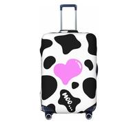 Helhappy Copertura per bagagli da viaggio, protezione per valigia, acchiappasogni, piume etniche, bohémien, decorativo, lavabile, in spandex, copertura elastica per bagagli 45-81 cm, Stampa di mucca
