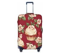 Helhappy Copertura per bagagli da viaggio, protezione per valigia, bandiera del Giorno dell'Indipendenza e Statua della Libertà, lavabile, con stampa, in spandex, elastica, 45-81 cm, Torta Di Fiori, L