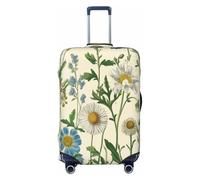 Helhappy Copertura per bagagli da viaggio, protezione per valigia, blu con delfino sottomarino, lavabile, in spandex, elastica, 45-81 cm, Pianta floreale botanica di fiori selvatici, M