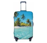 Helhappy Copertura per bagagli da viaggio, protezione per valigia, cactus tropicali, piante verdi grasse, acquerello, stampa floreale, lavabile, spandex, copertura elastica per bagagli 45-81 cm, Isole