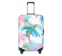 Helhappy Copertura per bagagli da viaggio, protezione per valigia, con frammenti floreali rosa, lavabile, in spandex, elastica, 45-81 cm, Piante tropicali, M