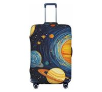 Helhappy Copertura per bagagli da viaggio, protezione per valigia, con sistema solare, spazio, pianeta, universo, galassia, lavabile, in spandex, elastica, 63-71 cm, Sistema solare., L