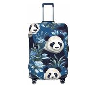 Helhappy Copertura per bagagli da viaggio, protezione per valigia, con stampa blu, isole del mare, blu, cielo, lavabile, in spandex, elastica, 45-81 cm, Panda Fiore Blu, M