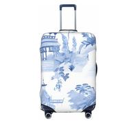 Helhappy Copertura per bagagli da viaggio, protezione per valigia, con stampa blu, isole del mare, blu, cielo, lavabile, in spandex, elastica, 45-81 cm, Paesaggio inchiostro giapponese blu, M