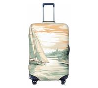 Helhappy Copertura per bagagli da viaggio, protezione per valigia, con stampa blu, isole del mare, blu, cielo, lavabile, in spandex, elastica, 45-81 cm, Barca a vela Blue Ocean Beach, XL