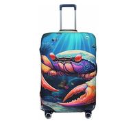 Helhappy Copertura per bagagli da viaggio, protezione per valigia, con stampa colorata di granchio e coralli marini, lavabile, in spandex, elastica, 45-81 cm, Coralli colorati del mare del granchio, L