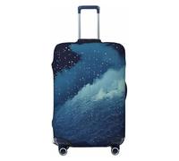 Helhappy Copertura per bagagli da viaggio, protezione per valigia, con stampa di uccelli rossi, lavabile, in spandex, 45-81 cm, Nuvole Notte Pioggia Vetro Texture, L