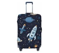 Helhappy Copertura per bagagli da viaggio, protezione per valigia, gallo, girasole, lavabile, in spandex, elastica, 45-81 cm, Astronave Rocket Planet, S