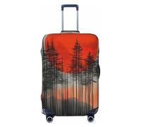 Helhappy Copertura per bagagli da viaggio, protezione per valigia, gallo, girasole, lavabile, in spandex, elastica, 45-81 cm, Alberi Sole Rosso, M