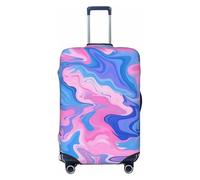 Helhappy Copertura per bagagli da viaggio, protezione per valigia, motivo astratto vortice rosso, lavabile, in spandex, elastica, 45-81 cm, Inchiostro blu rosa astratto, L