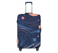 Helhappy Copertura per bagagli da viaggio, protezione per valigia, motivo astratto vortice rosso, lavabile, in spandex, elastica, 45-81 cm, Astratto Pianeta Universo, L