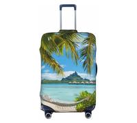 Helhappy Copertura per bagagli da viaggio, protezione per valigia, motivo: meduse oceaniche, tema marino, lavabile, in spandex, elastica, 45-81 cm, Isola Tropicale Mare, L