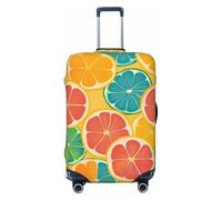 Helhappy Copertura per bagagli da viaggio, protezione per valigia, motivo: mucca e girasoli, lavabile, in spandex, con stampa, 45-81 cm, Fette di limone colorate, M