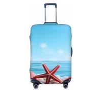 Helhappy Copertura per bagagli da viaggio, protezione per valigia, oceano, spiaggia, stella marina, conchiglie, lavabile, in spandex, elastica, 45-81 cm, Conchiglie di stelle marine Ocean Beach, S