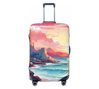 Helhappy Copertura per bagagli da viaggio, protezione per valigia, verdure, cipolle, peperoncino, sedano, pomodoro, lavabile, in spandex, elastica, 45-81 cm, Palme tropicali Alba vicino al mare, L