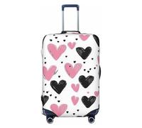 Helhappy Copertura per valigie da viaggio, motivo cuori rosa, lavabile, in spandex, elastica, 45-81 cm, Cuori d'amore, L