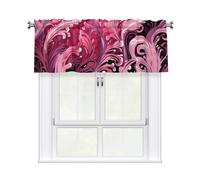 Helhappy Tenda corta per finestra, mantovana con motivo floreale rosa acquerello, 7,6 cm, tasca per asta, trattamento per finestre, per decorazioni domestiche, 137 x 45 cm, 1 pannello